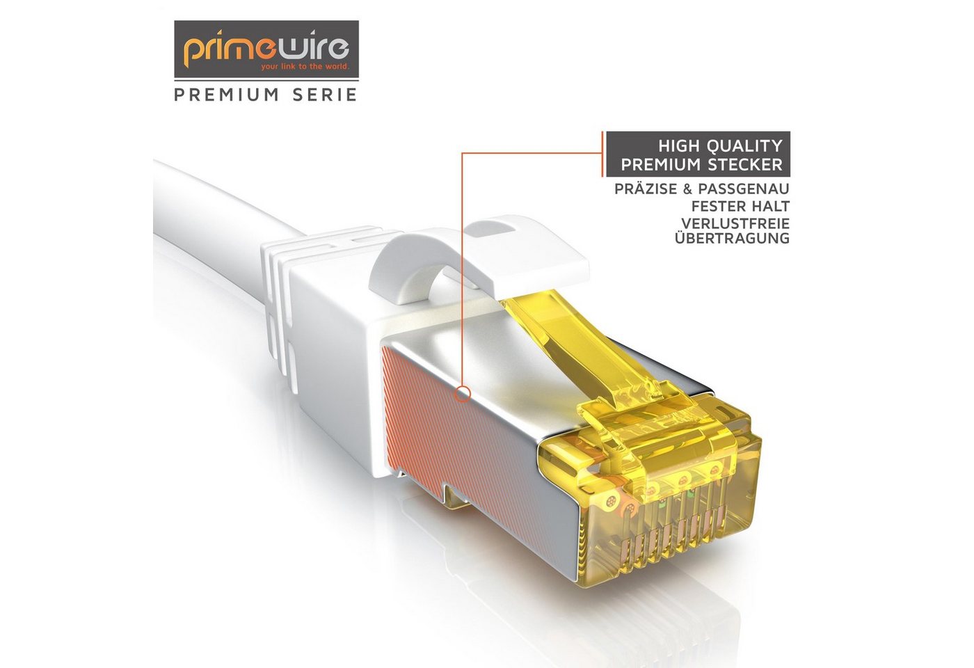 Primewire Gigabit Ethernet S/FTP Netzwerkkabel, 10000 Mbit/s, Patchkabel - 20m LAN-Kabel, CAT.7, RJ-45 (Ethernet) (2000 cm), für Router, Modem, Switch, PC, idea – Bild 3 von 5