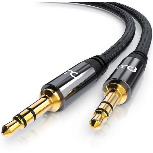 Primewire Klinkenkabel 3,5 mm AUX - Audiokabel mit Nylonmantel - 5m Audio-Kabel, 3,5-mm-Klinke, AUX (500 cm), Stereo, für Smartphone, Auto, HiFi, klarer Sound o