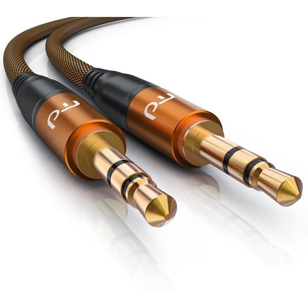 Primewire Klinkenkabel, Metallstecker, Klinke Verbindungskabel, Audiokabel - 2m Audio-Kabel, AUX, 3,5-mm-Klinke (200 cm), Stereo, für Smartphone, Auto, HiFi, kl