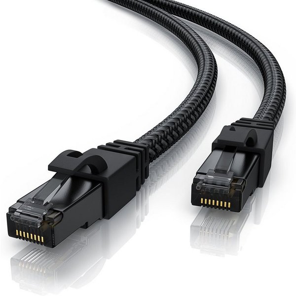 Primewire Patchkabel CAT 7, Baumwollummantelung, Gigabit Netzwerkkabel - 5m LAN-Kabel, CAT.7, RJ-45 (Ethernet) (500 cm), für Router, Modem, Switch, PC, ideal fü