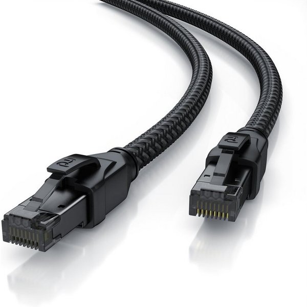 Primewire Patchkabel CAT 8, Netzwerkkabel Gigabit Ethernet 40 Gbit/s S/FTP, 10m LAN-Kabel, CAT.8, RJ-45 (Ethernet) (1000 cm), für Router, Modem, Switch, PC, ide