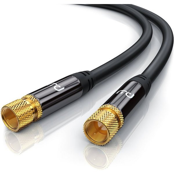 Primewire Premium HDTV SAT Koaxialkabel, 4fach Schirmung, 135dB, 75 Ohm - 12,5m SAT-Kabel, Koax, F-Verbinder (1250 cm), Antennenkabel für Sat-Schüssel, Receiver