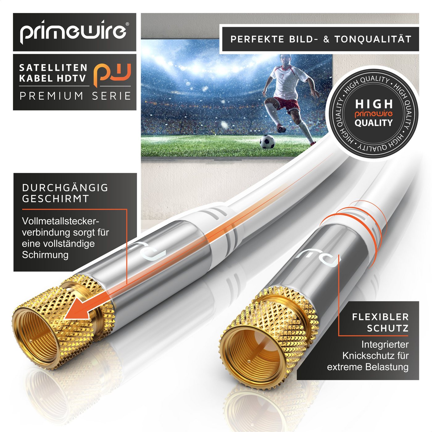 Primewire Premium HDTV SAT Koaxialkabel, 4fach Schirmung, 135dB, 75 Ohm - 15m SAT-Kabel, Koax, F-Verbinder (1500 cm), Antennenkabel für Sat-Schüssel, Receiver,  – Bild 5 von 5