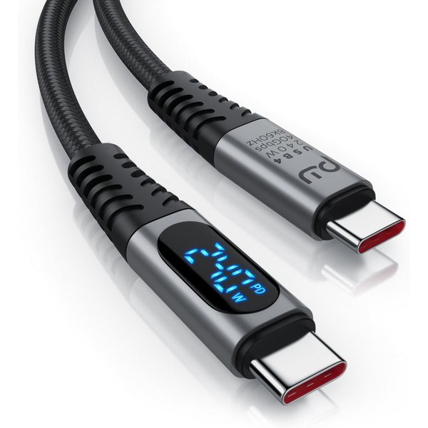 Primewire Thunderbolt 3 Kabel, USB 4 Typ C USB-Kabel, USB-C, (100 cm), Gen 3x2-100 Watt Ladekabel / Datenkabel 40 Gbit/s mit Display, 1m