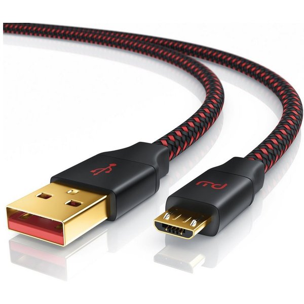 Primewire UltimateCharge MicroUSB 2.0 Schnellladekabel mit Datenübertragung - 2m USB-Kabel, 2.0, USB Typ A, Micro-USB (200 cm), für Smartphone, Tablet, Powerban