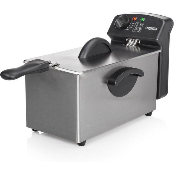 PRINCESS Fritteuse 01.182626.01.050, 2000 W, 3 L mit Cool Zone – Edelstahl, 190°C