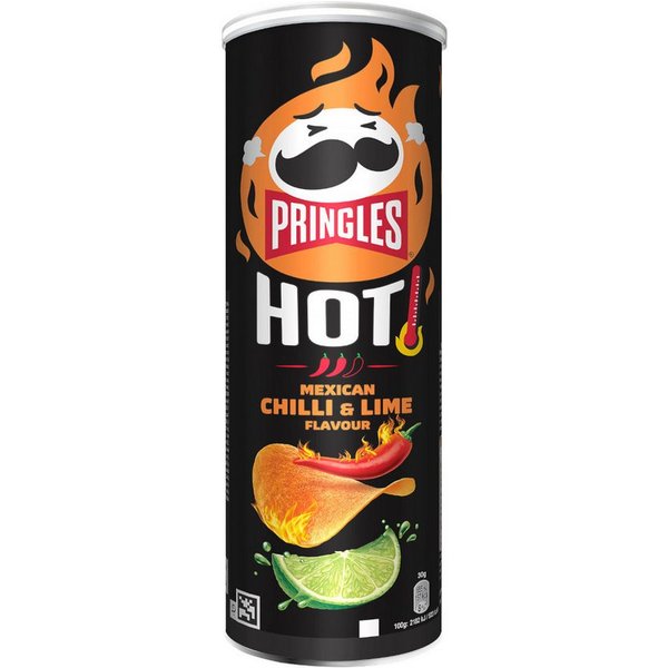 Pringles Knabberei, Pringles Hot Mexican Chilli und Lime Stapelchips Packung 160g