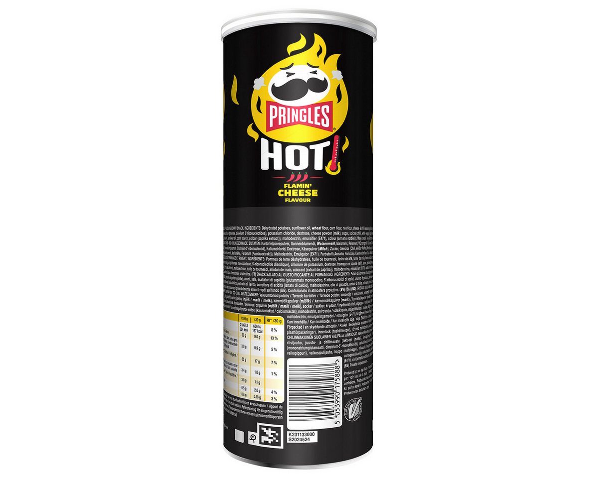 Pringles Knabberei, Pringles FLAME Hot Cheese and Chili Flavour Stapelchips 160g – Bild 2 von 3