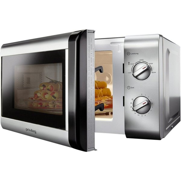 Privileg Mikrowelle 148438, Mikrowelle, 20 l, mit 5 Leistungsstufen, silber