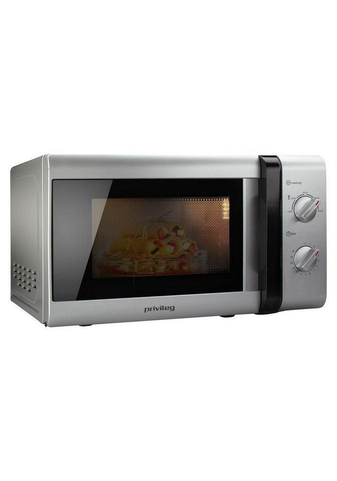 Privileg Mikrowelle 148438, Mikrowelle, 20 l, mit 5 Leistungsstufen, silber – Bild 2 von 4