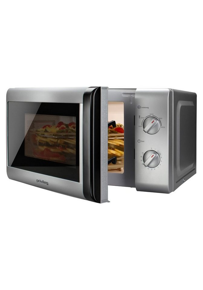 Privileg Mikrowelle 148438, Mikrowelle, 20 l, mit 5 Leistungsstufen, silber – Bild 4 von 4