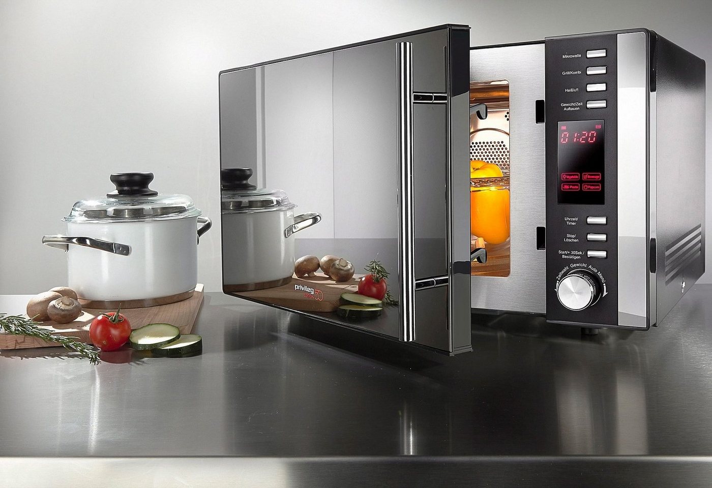 Privileg Mikrowelle 285902, Grill und Heißluft, 25 l, 3-in-1 Gerät – Bild 3 von 5