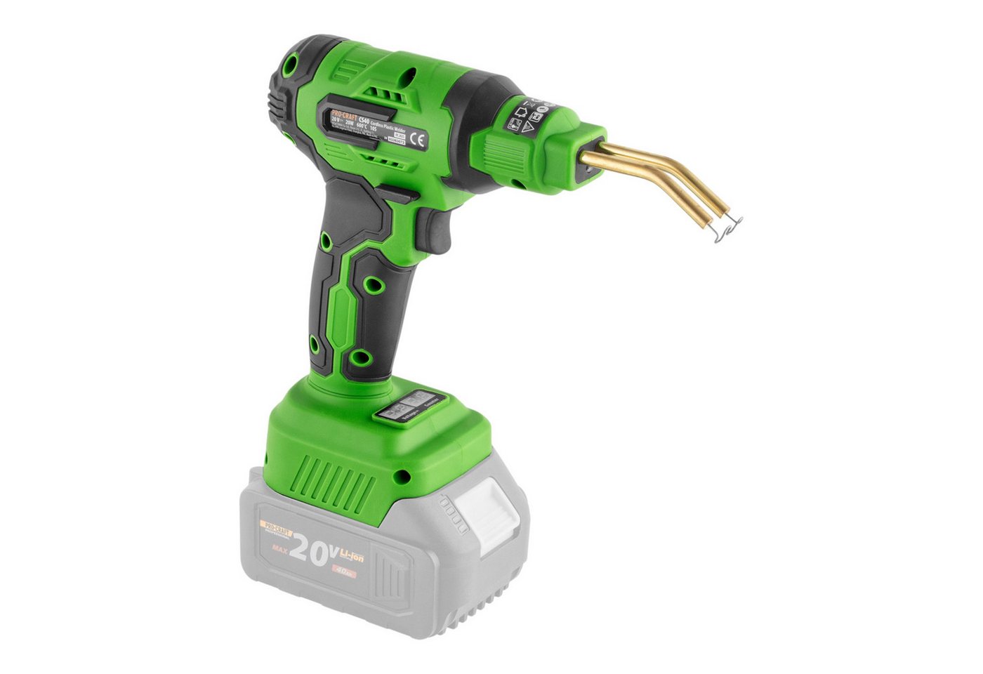 PRO CRAFT Elektroschweißgerät CS40-bb Akku Kunststoffschweißgerät 20 V 600 °C 0,7 - 1,1 A + Koffer – Bild 5 von 5