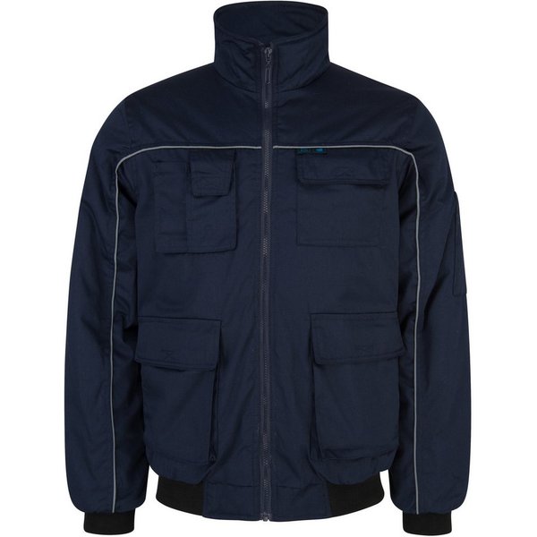 PRO FIT Arbeitsjacke Profi, Extra warme Jacke, Multifunktionale Arbeiterjacke, Unisex (1, Stück) mit Reflexstreifen, Multitaschen & Hoher Kragen, Sehr robust un