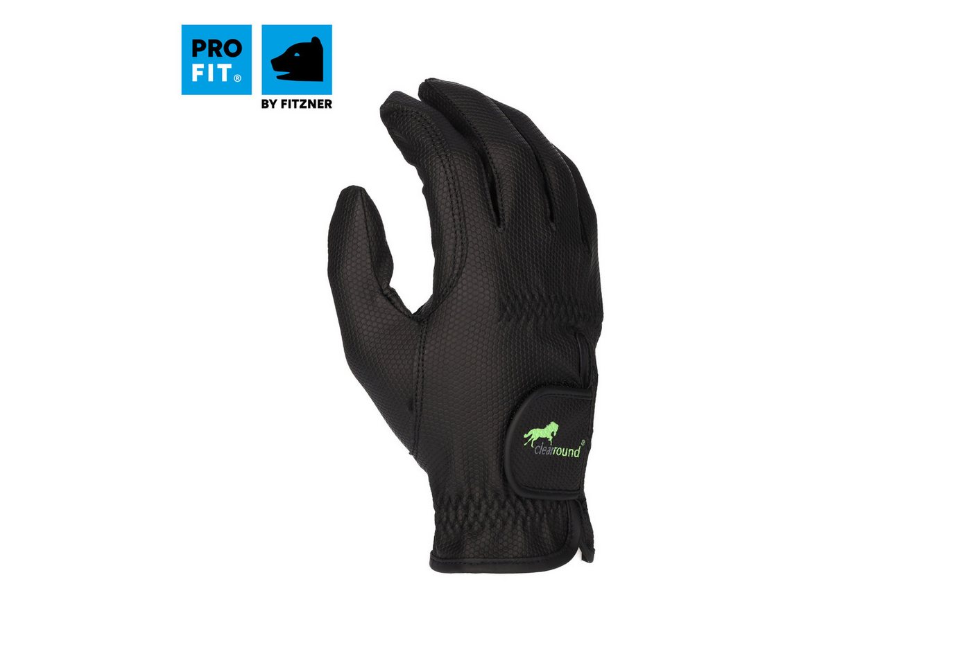 PRO FIT by Fitzner Reithandschuhe, Reiterhandschuhe, Handschuhe zum Reiten, Schwarz (1, Paar) mit Klettverschluss, verstärkte Zügelführung – Bild 2 von 5