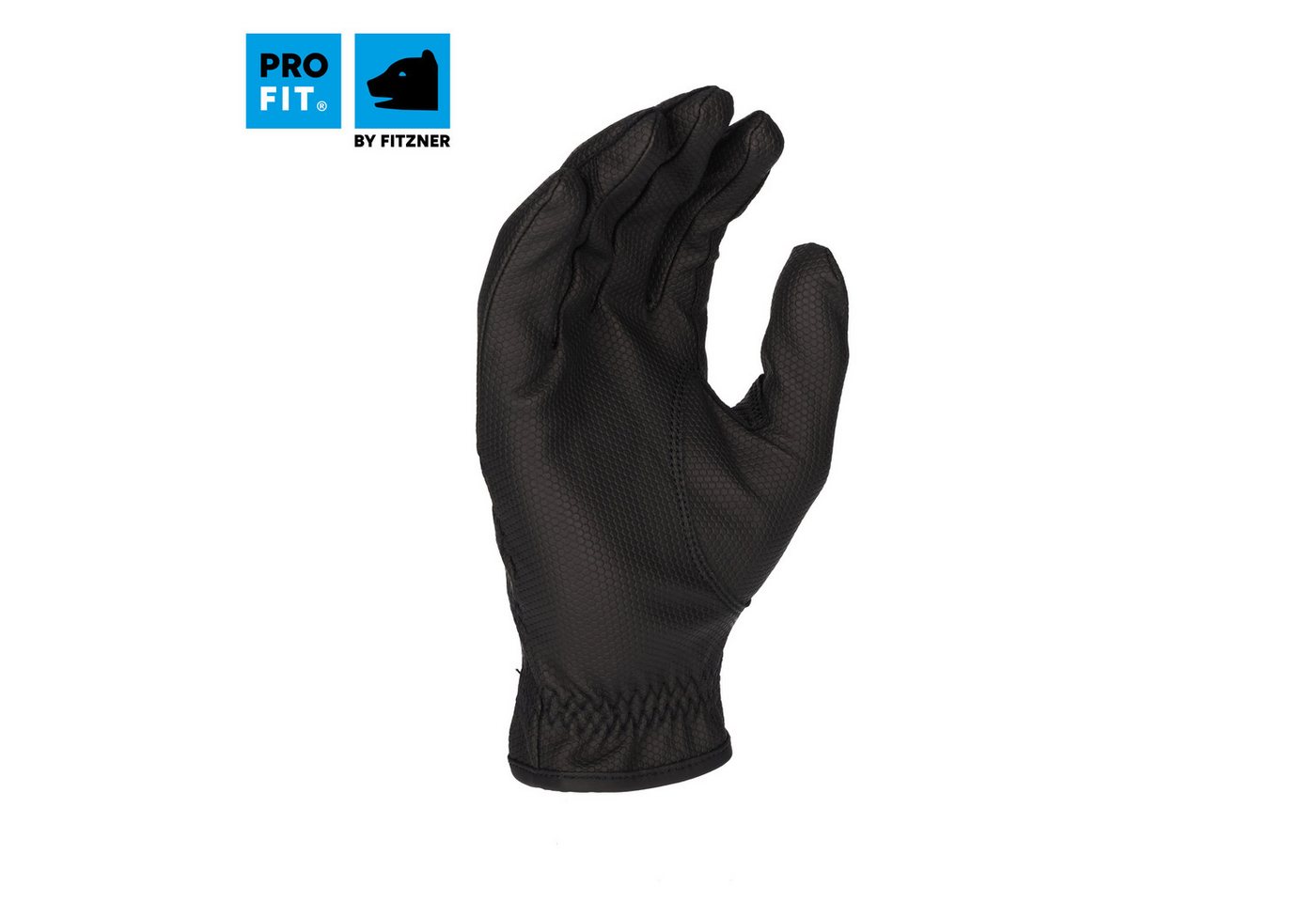 PRO FIT by Fitzner Reithandschuhe, Reiterhandschuhe, Handschuhe zum Reiten, Schwarz (1, Paar) mit Klettverschluss, verstärkte Zügelführung – Bild 3 von 5