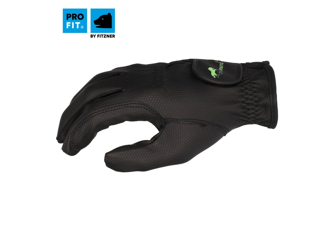 PRO FIT by Fitzner Reithandschuhe, Reiterhandschuhe, Handschuhe zum Reiten, Schwarz (1, Paar) mit Klettverschluss, verstärkte Zügelführung – Bild 4 von 5