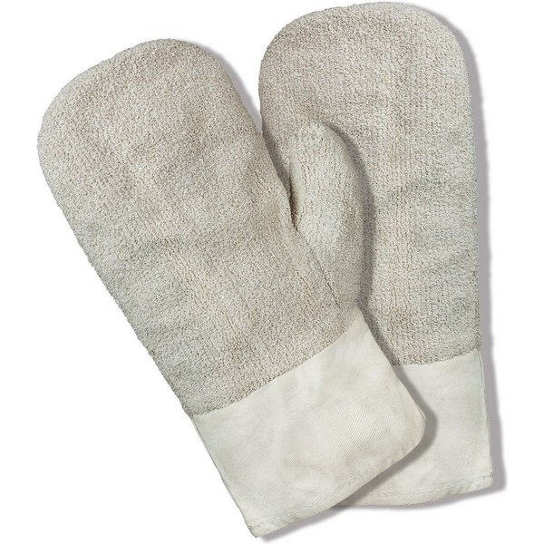 PRO FIT Hitzeschutzhandschuhe, Hitzebeständiger Fausthandschuh, Ofenhandschuhe, Bäckerhandschuhe (1, Paar) bis 250°, mit Segeltuch-Stulpe, Natur