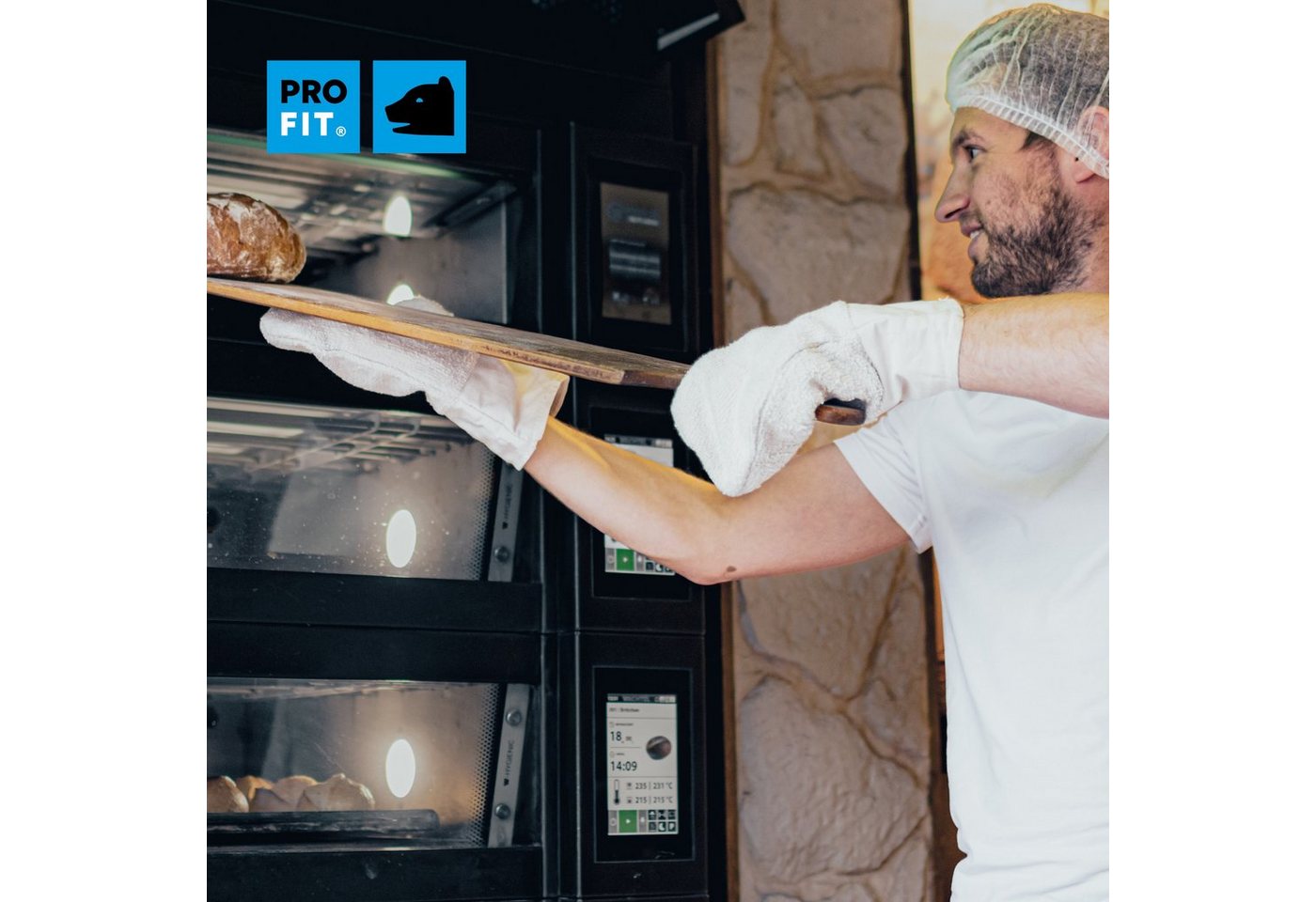 PRO FIT Hitzeschutzhandschuhe, Hitzebeständiger Fausthandschuh, Ofenhandschuhe, Bäckerhandschuhe (1, Paar) bis 250°, mit Segeltuch-Stulpe, Natur – Bild 4 von 5