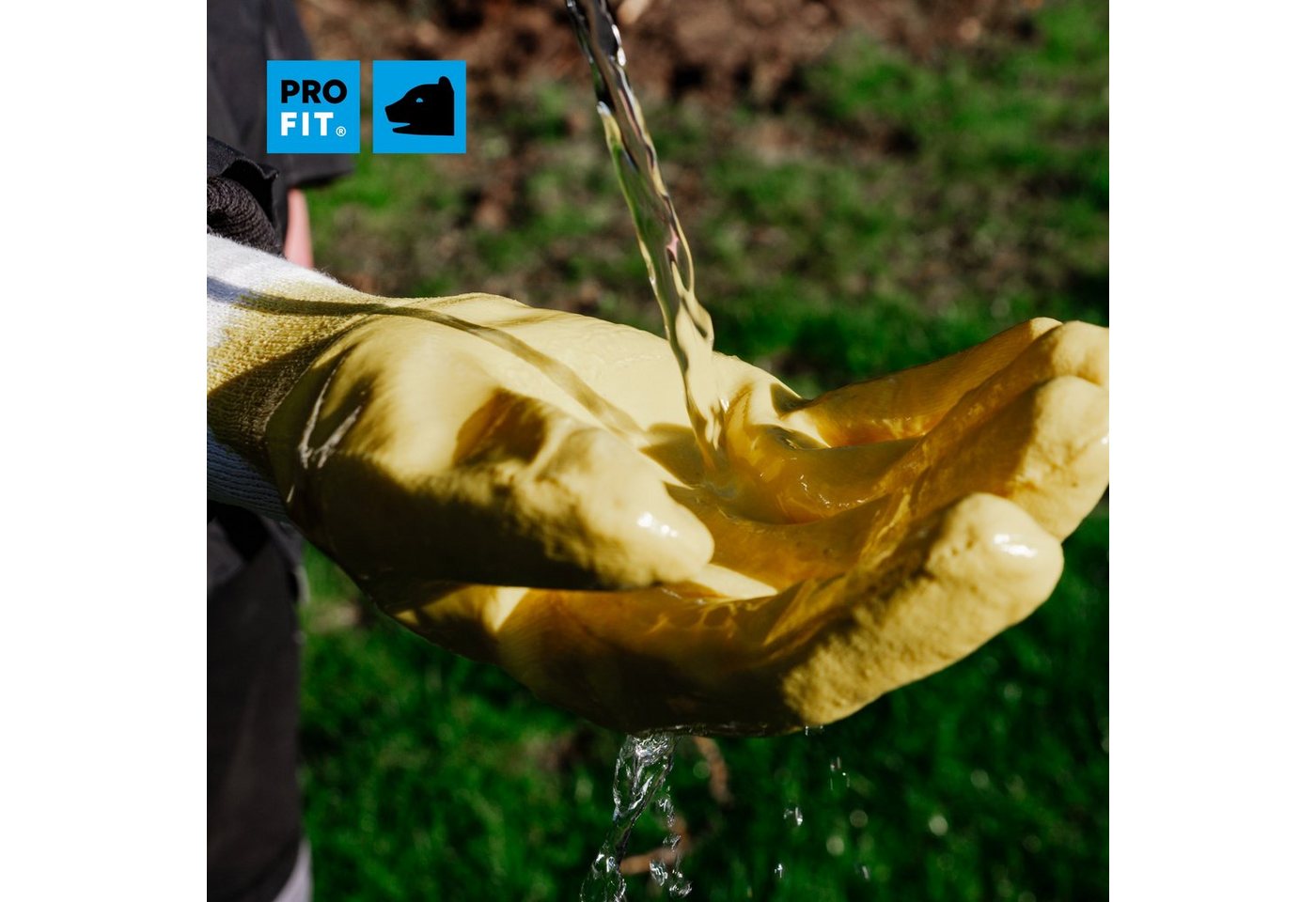 PRO FIT Nitril-Handschuhe Arbeitshandschuhe, Gartenhandschuh ¾ beschichtet, Mechaniker-Handschuh (12, Paar) Wasserdichte Handinnenfläche – Bild 3 von 5