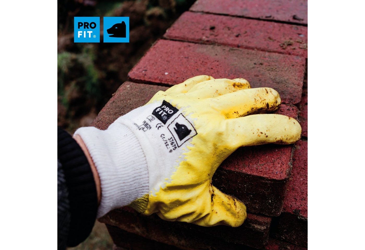 PRO FIT Nitril-Handschuhe Arbeitshandschuhe, Gartenhandschuh ¾ beschichtet, Mechaniker-Handschuh (12, Paar) Wasserdichte Handinnenfläche – Bild 4 von 5