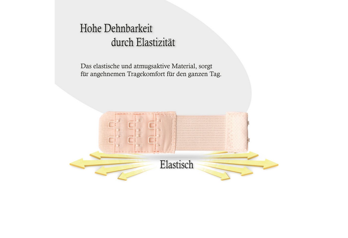 Pro Home BH-Verlängerung Elastischer Bra Extender - 9,5cm x 2,5 bis 5,5cm (1 St), flexible Erweiterung für BH's - BH-Verlängerer - Verlängerung – Bild 4 von 5