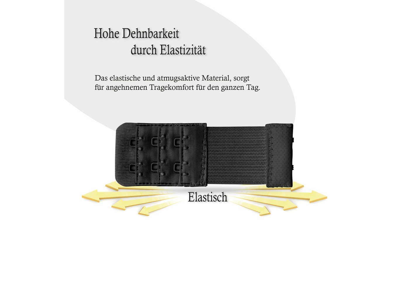 Pro Home BH-Verlängerung Elastischer Bra Extender - 9,5cm x 2,5 bis 5,5cm (1 St), flexible Erweiterung für BH's - BH-Verlängerer - Verlängerung – Bild 4 von 5