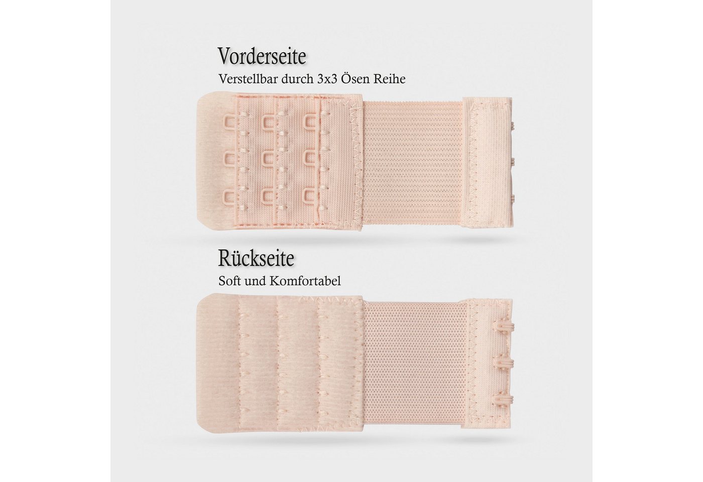 Pro Home BH-Verlängerung Elastischer Bra Extender - 9,5cm x 2,5 bis 5,5cm (3 St), flexible Erweiterung für BH's - BH-Verlängerer - Verlängerung – Bild 2 von 5