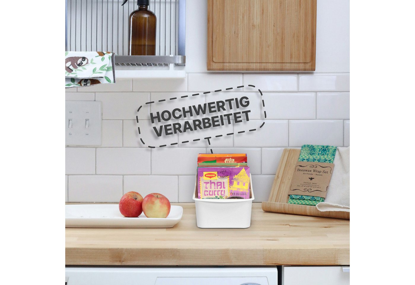 Pro Home Küchenorganizer-Set mit 3 Fächern, (4-tlg), Aufbewahrungsbox für Tütensuppen, Gewürze. Ordnungssystem – Bild 3 von 5