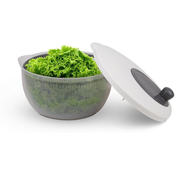 Pro Home Salatschleuder 3D Kurbel, (2,7 Liter / Ø20cm, 3in1 - Schleuder, Sieb und Salatschüssel), Salattrockner - Schleudern ohne Kraftaufwand, Spülmaschinenfes