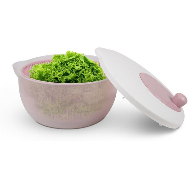 Pro Home Salatschleuder 3D Kurbel, (2,7 Liter / Ø20cm, 3in1 - Schleuder, Sieb und Salatschüssel), Salattrockner - Schleudern ohne Kraftaufwand, Spülmaschinenfes