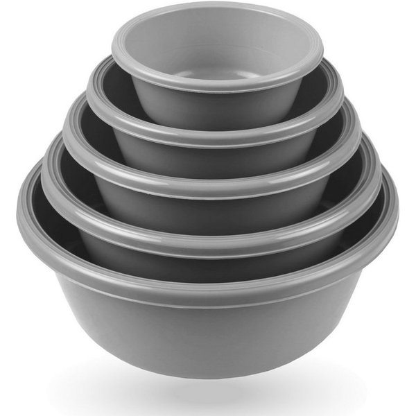 Pro Home Salatschüssel mehrteilig 0,7L/1,5L/2,5L/4,0L/6,0L, Kunststoff, (5er Set, 5-tlg), stapelbar, mikrowellengeeignet, spülmaschinenfest