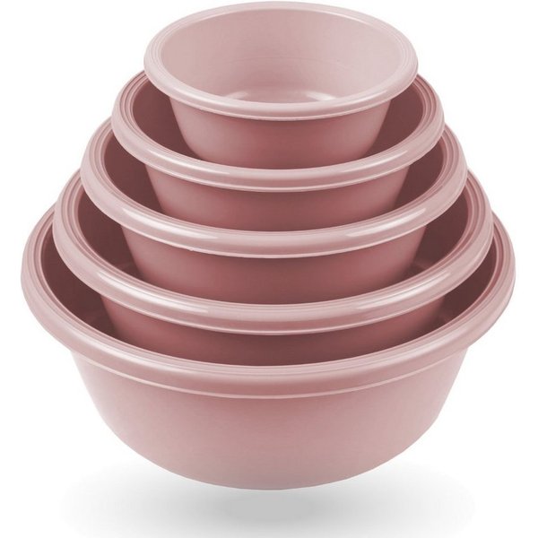 Pro Home Salatschüssel mehrteilig 0,7L/1,5L/2,5L/4,0L/6,0L, Kunststoff, (5er Set, 5-tlg), stapelbar, mikrowellengeeignet, spülmaschinenfest