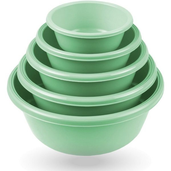 Pro Home Salatschüssel mehrteilig 0,7L/1,5L/2,5L/4,0L/6,0L, Kunststoff, (5er Set, 5-tlg), stapelbar, mikrowellengeeignet, spülmaschinenfest