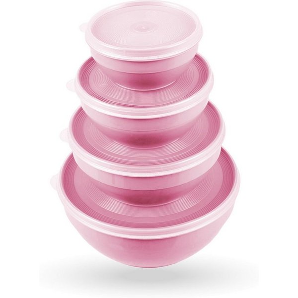Pro Home Vorratsdose mit Deckel Set 0,5L/1,0L/1,5L/2,5L, Kunststoff, (4-tlg., 4er Set), mikrowellen & spülmaschinengeeignet, lebensmittelecht, gefriertauglich