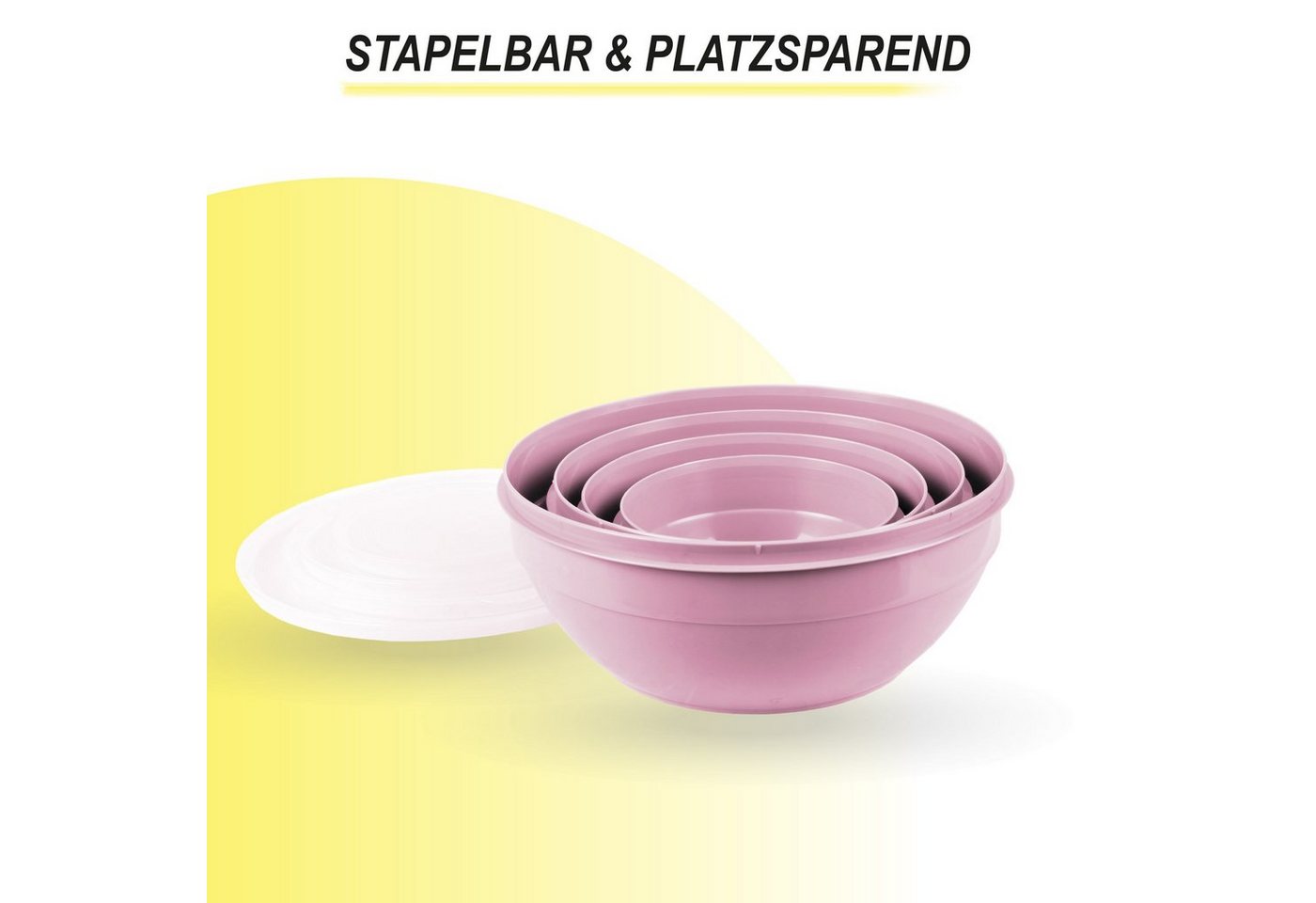 Pro Home Vorratsdose mit Deckel Set 0,5L/1,0L/1,5L/2,5L, Kunststoff, (8-tlg., 2 x 4er Set), mikrowellen & spülmaschinengeeignet, lebensmittelecht, gefriertaugli – Bild 4 von 5