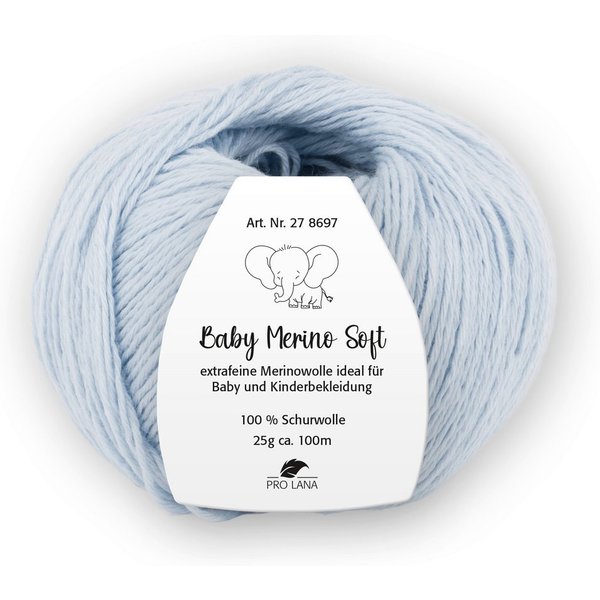 Pro Lana Baby Merino Soft Häkelwolle, 100 m (Baby Merino Soft Wolle, zartes Gefühl auf der Babyhaut), 25 g
