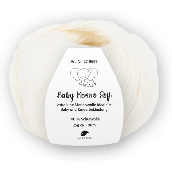 Pro Lana Baby Merino Soft Häkelwolle, 100 m (Baby Merino Soft Wolle, zartes Gefühl auf der Babyhaut), 25 g