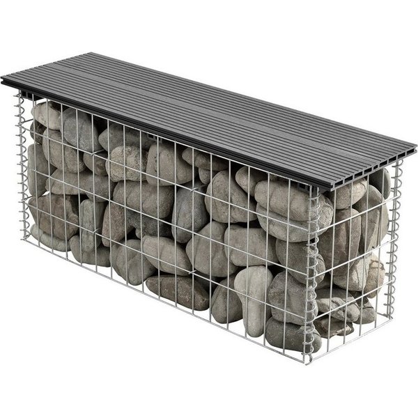 pro.tec Gartenbank, »Friesland« WPC Gabionenbank 100 x 45 x 30 cm Grau