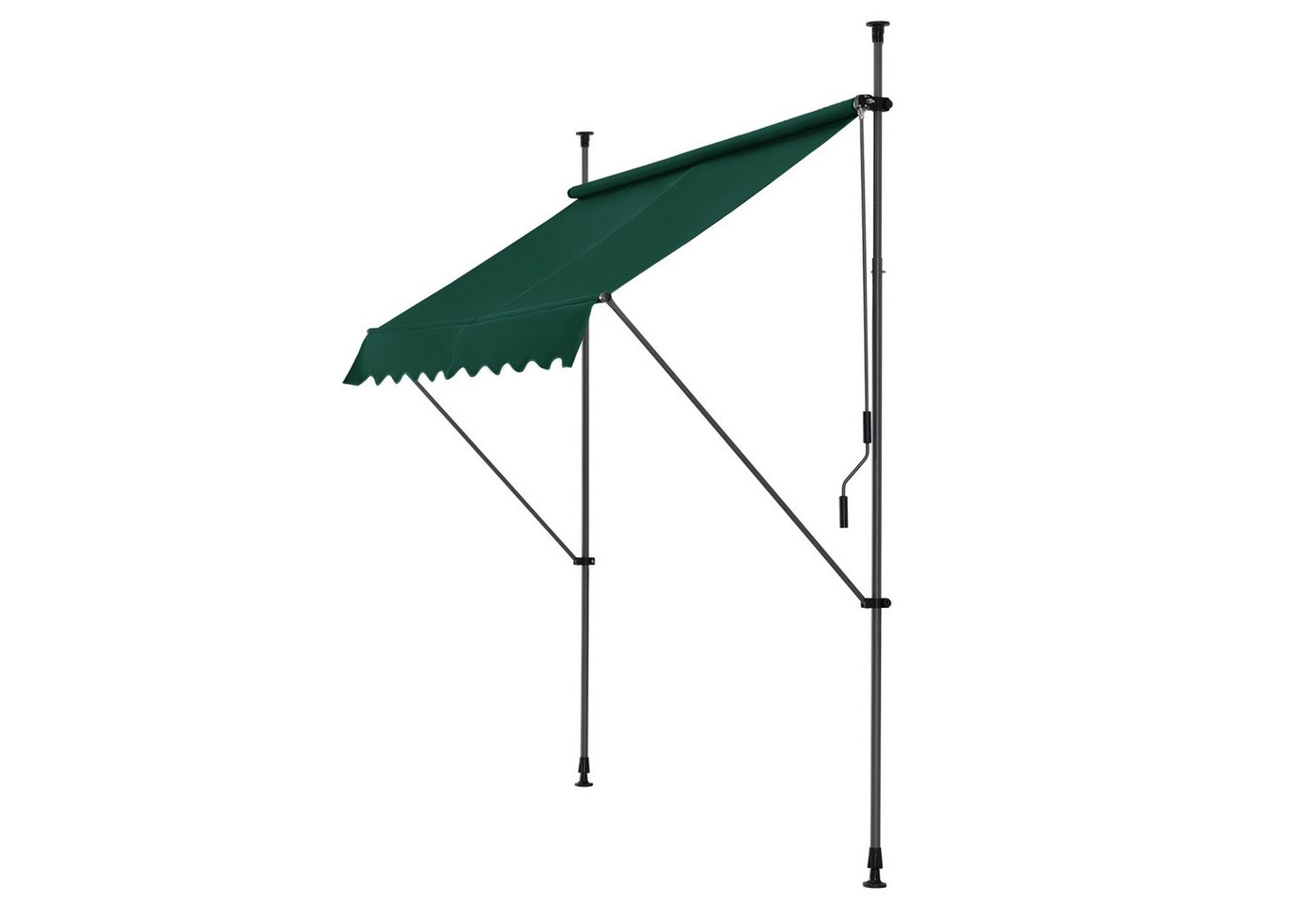 pro.tec Klemmmarkise »Stem« ohne Bohren Stahlgestell 150x120x220-309 cm Dunkelgrün – Bild 3 von 5