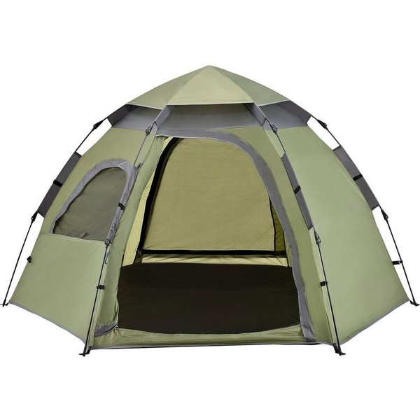 pro.tec Kuppelzelt, Personen: 3, »Nybro« Campingzelt für 2-3 Personen Pop Up Kuppelzelt Grün