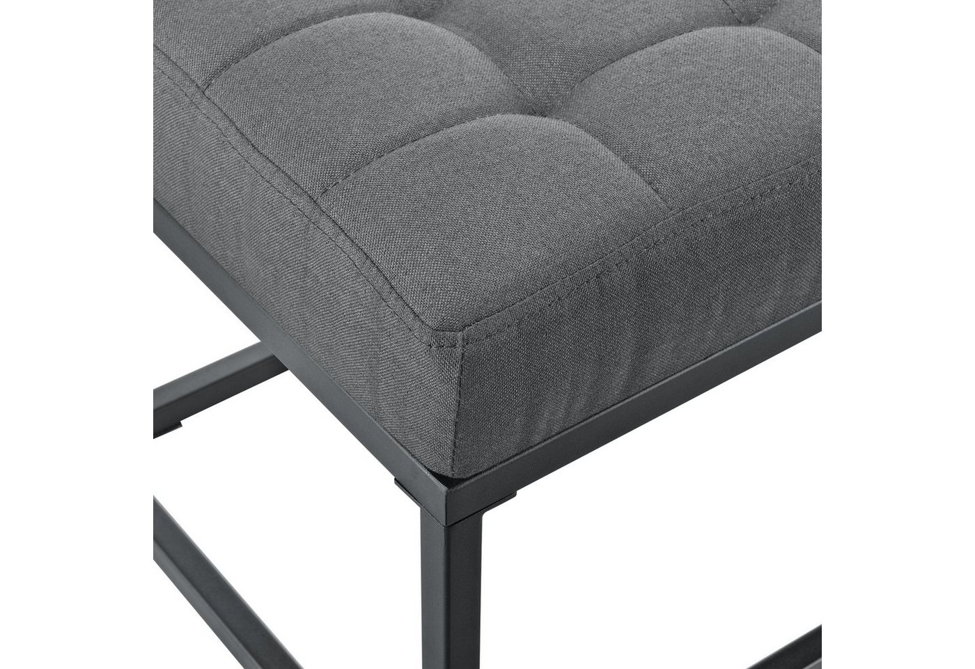 pro.tec Polsterbank, »Salta« Sitzbank Metall 120 x 40 x 38 cm Grau – Bild 5 von 5