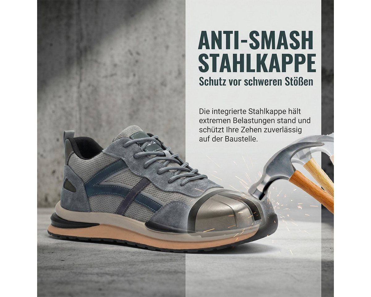PROCHAIN S1P SRC Arbeitsschuhe Modische Herren Sicherheitsschuh (Stahlkappe Arbeitsschuhe chutzschuhe Schutzausrüstung, sportlich, bequem, leicht, atmungsaktiv, – Bild 3 von 5