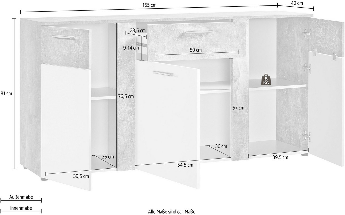 Procontour Kommode Trenti (OTTOs Choice), Höhe 81 cm, mit variabel verstellbaren Einlegeböden – Bild 3 von 4
