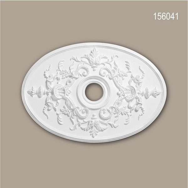 Profhome Decken-Rosette 156041 Rosette aus Polyurethan Deckenrosette Medaillon 78,5 x 54,4 cm (Rosette, 1 St., Deckenrosette, Medallion, Stuckrosette, Deckenele