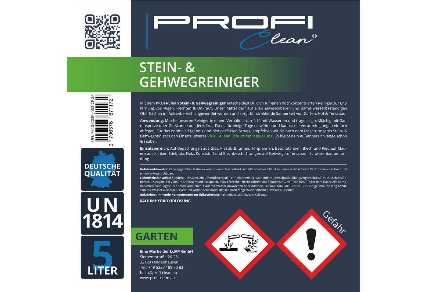 PROFI-clean® Unkrautbekämpfungsmittel Gehwegreiniger im 5 Ltr. Kanister – Bild 2 von 2