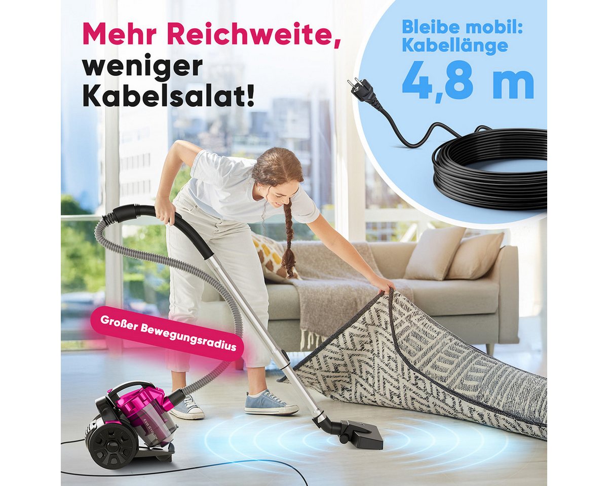 ProfiCare Bodenstaubsauger PC-BS 3134, Staubsauger beutellos, Bodenstaubsauger – Bild 4 von 5