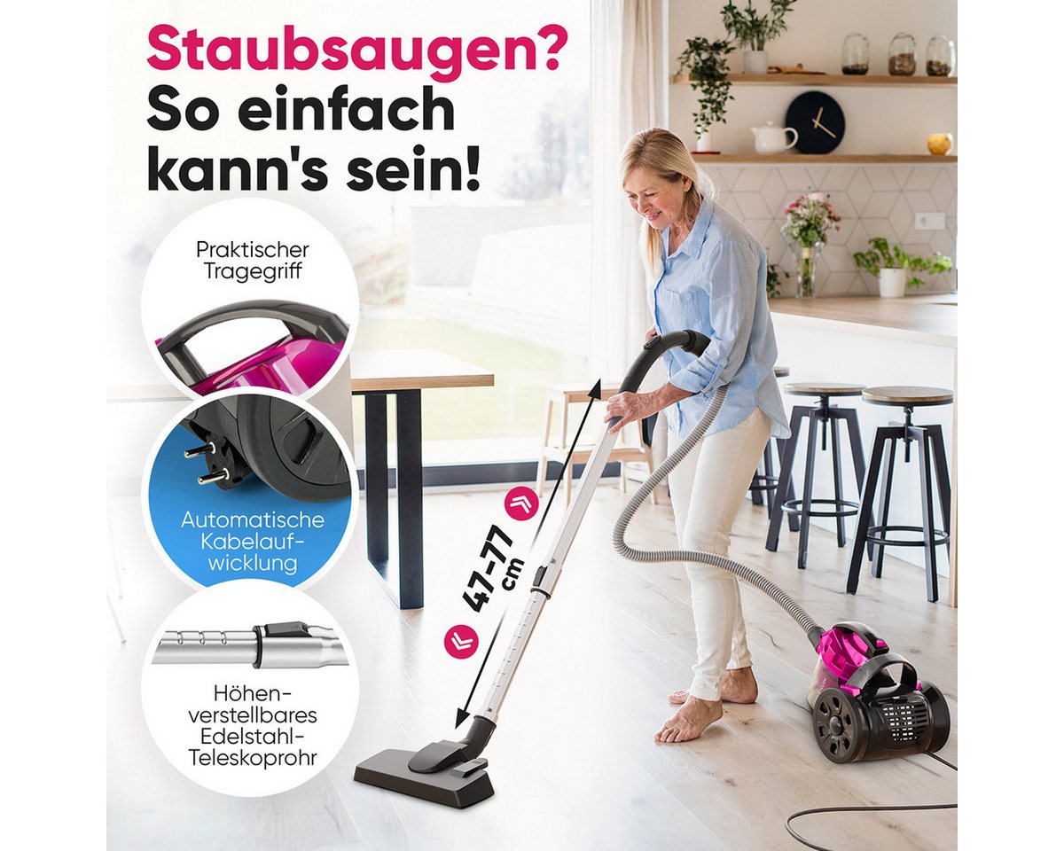 ProfiCare Bodenstaubsauger PC-BS 3134, Staubsauger beutellos, Bodenstaubsauger – Bild 5 von 5