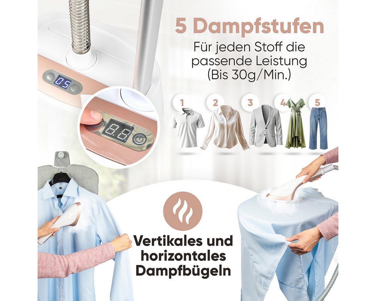 ProfiCare Dampfbügelstation PC-TDC 3128, Stand-Dampfglätter, bis zu 40 min. bügeln – Bild 5 von 5