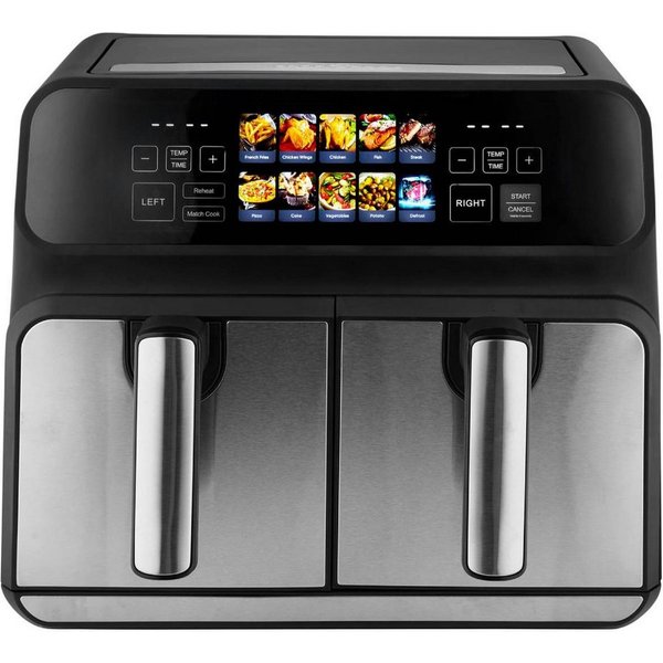 ProfiCook Heißluftfritteuse PC-FR 1287 H, Heißluftfritteuse 2 Kammern 8L, Öl- und fettfrei